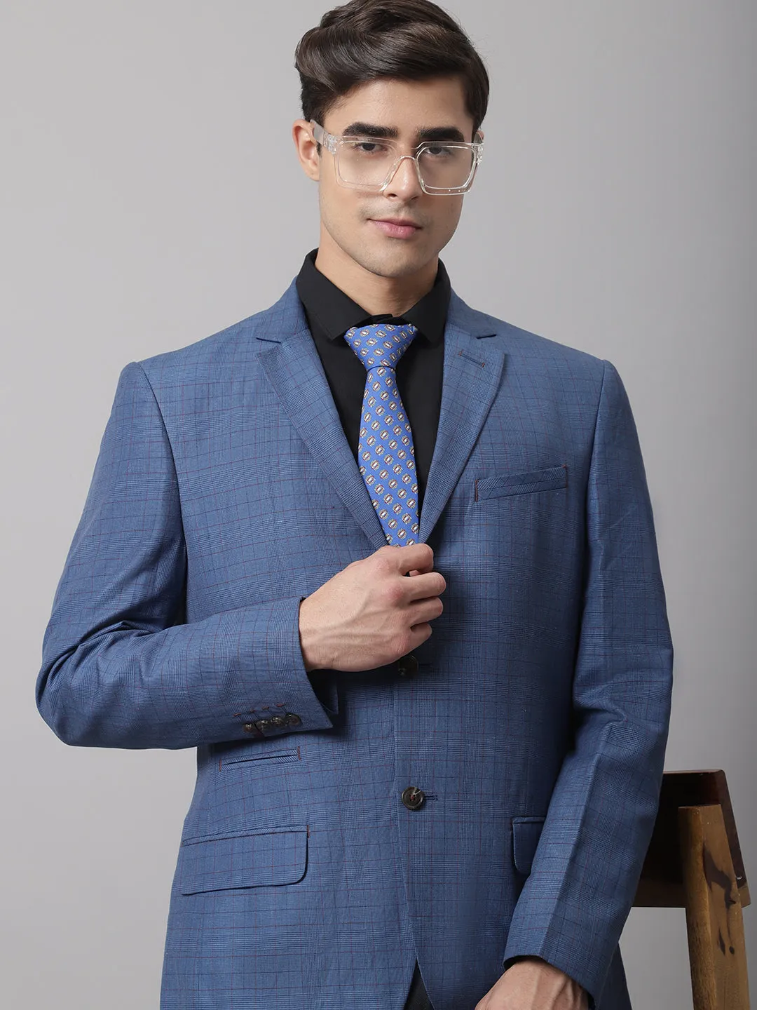 Men Blue Formal Blazer