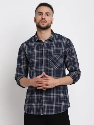 Men's Black Casual Big Checks Full Sleeve Shirt