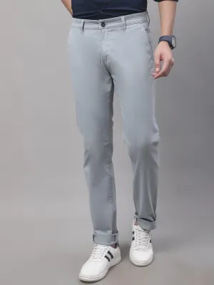 Men's Casual Flat front Sky Blue  Trousers