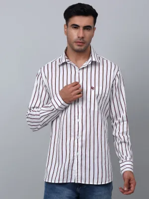 Men's Red  Casual Thin Stripe Full Sleeve Shirt