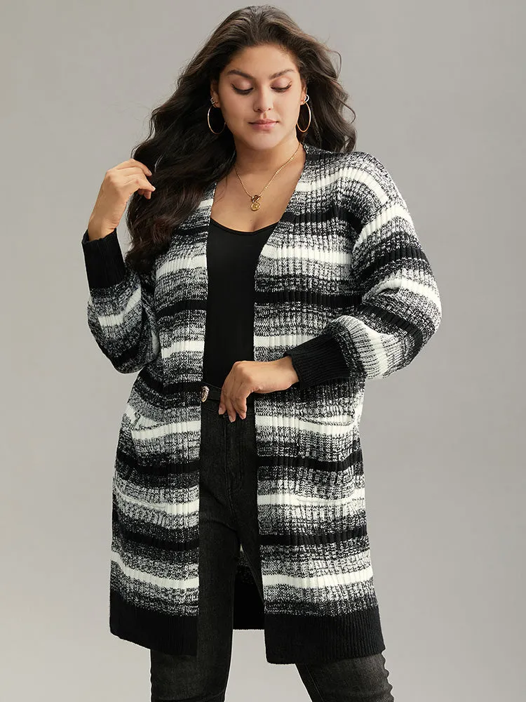 Ombre Heather Patched Pocket Cardigan