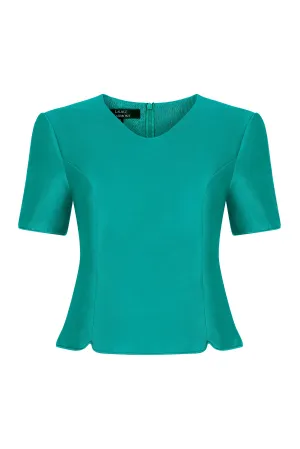 Peacock Sateen Top - Tessa