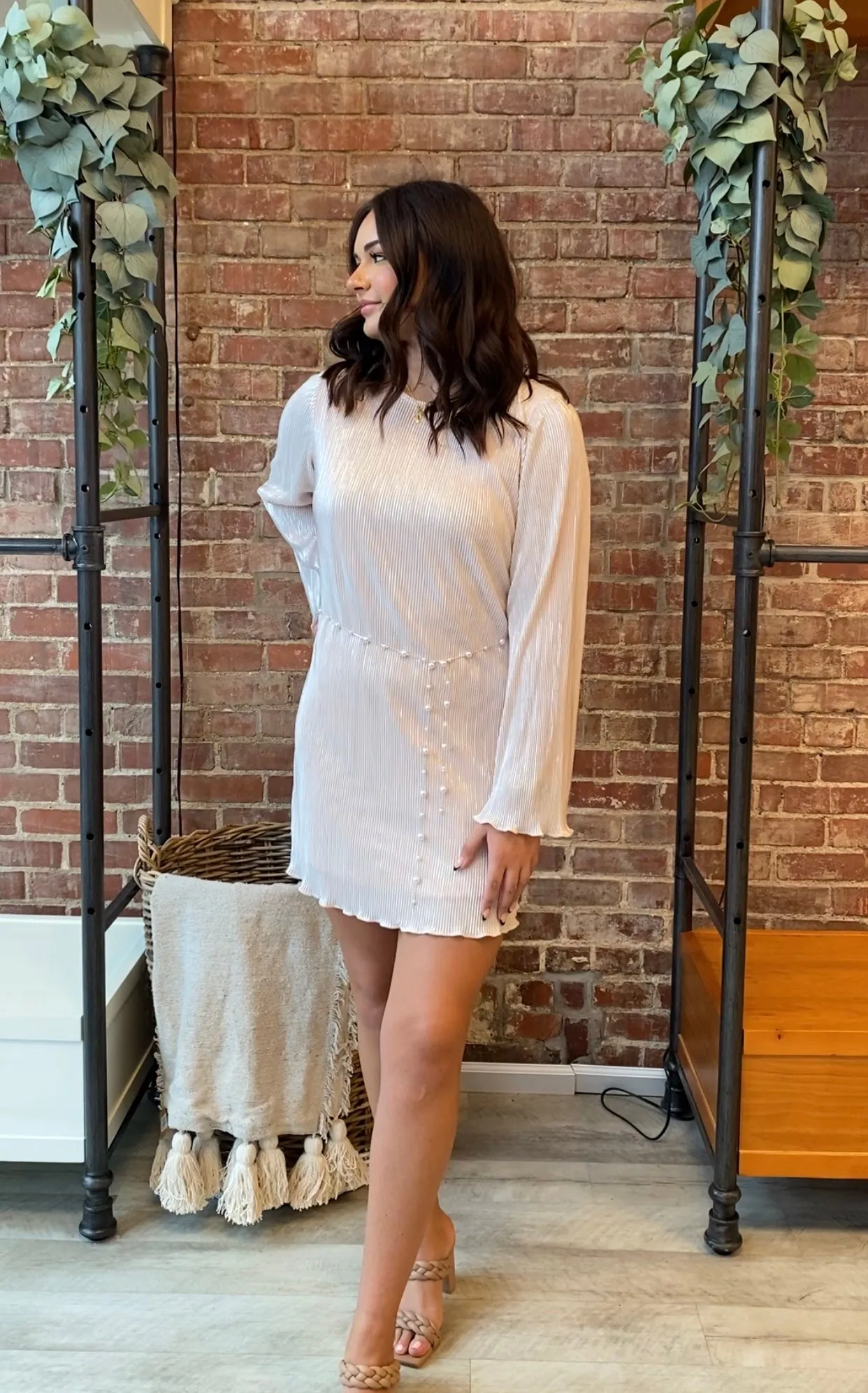 Pearl Perspective Mini Dress | Blush