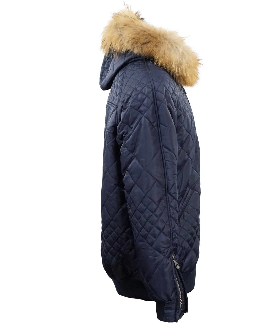 Philip Nylon Bomber with Fur Hood