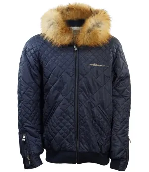 Philip Nylon Bomber with Fur Hood