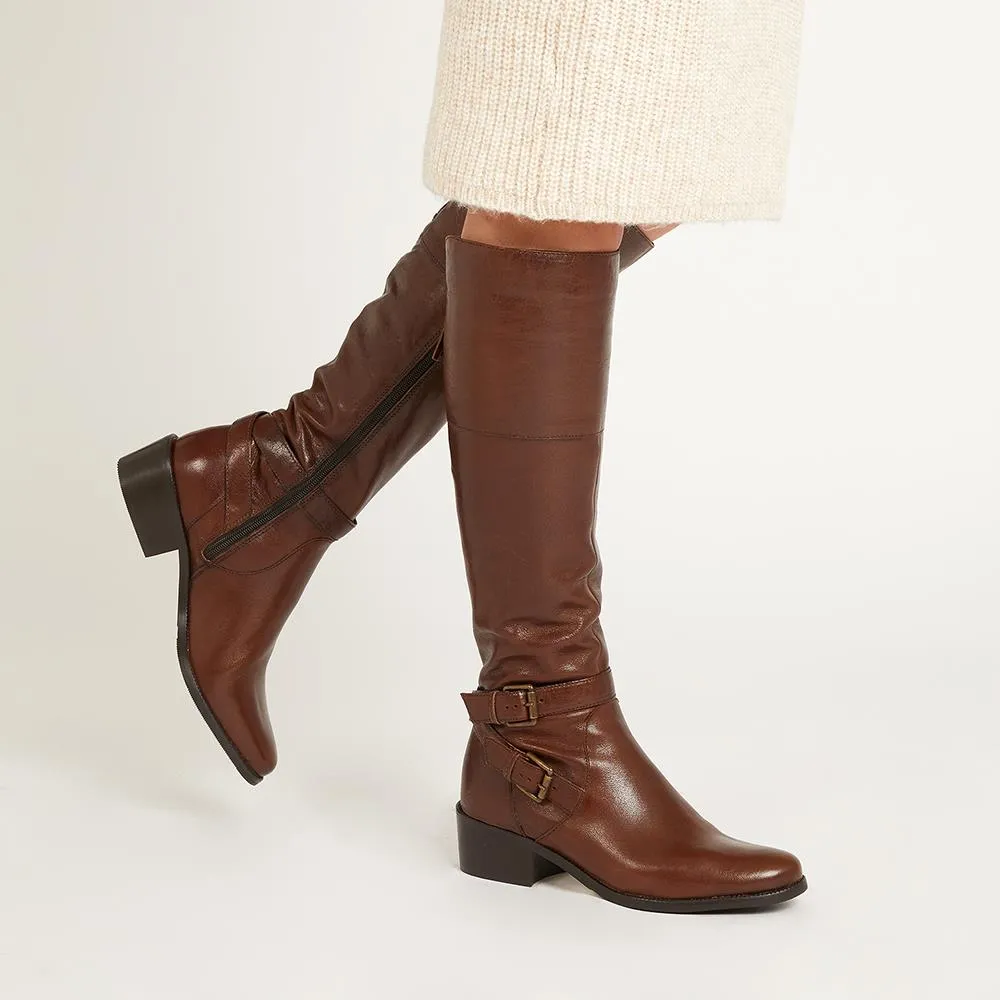 Phoebe Standard Fit Leather Knee High Boots - PHOEBEM / 320 895