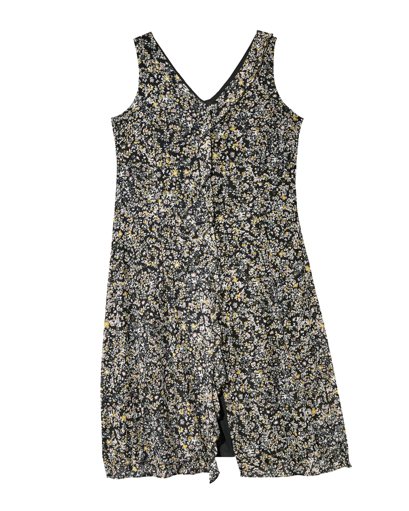 Plano Knit Mesh Dress | Black / Yellow