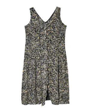 Plano Knit Mesh Dress | Black / Yellow