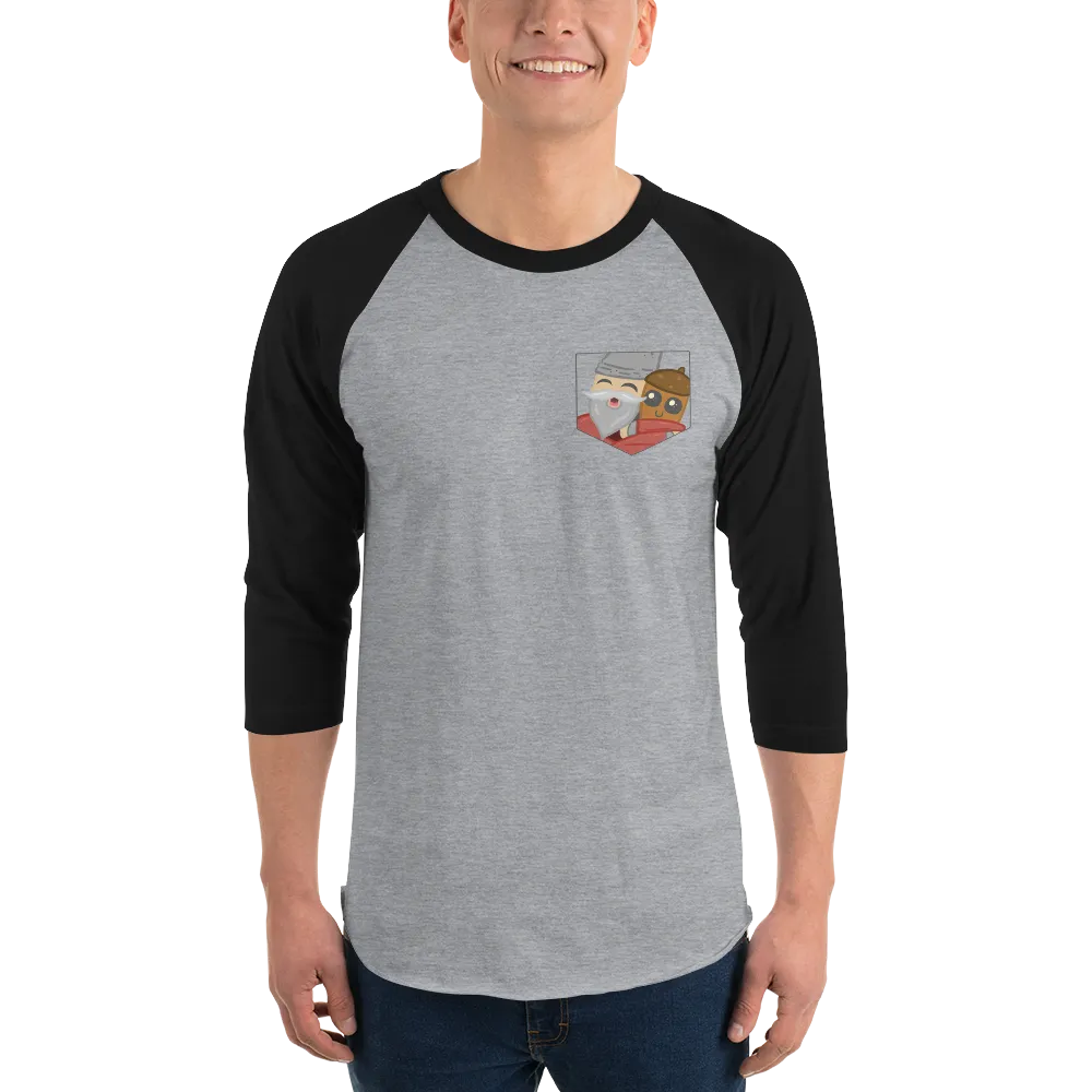 Pocket Gnome 3/4 Sleeve Baseball Tee - StandUpGuyLive