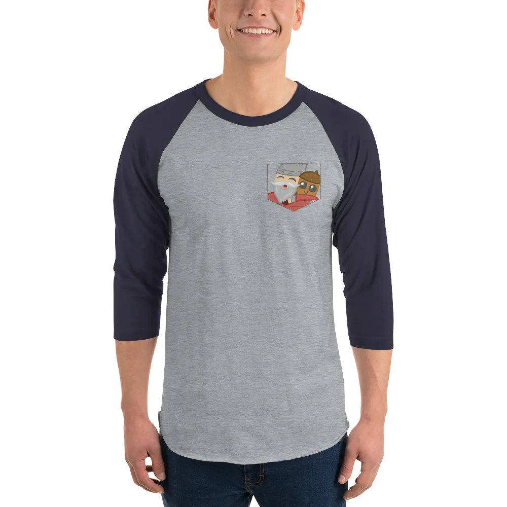 Pocket Gnome 3/4 Sleeve Baseball Tee - StandUpGuyLive