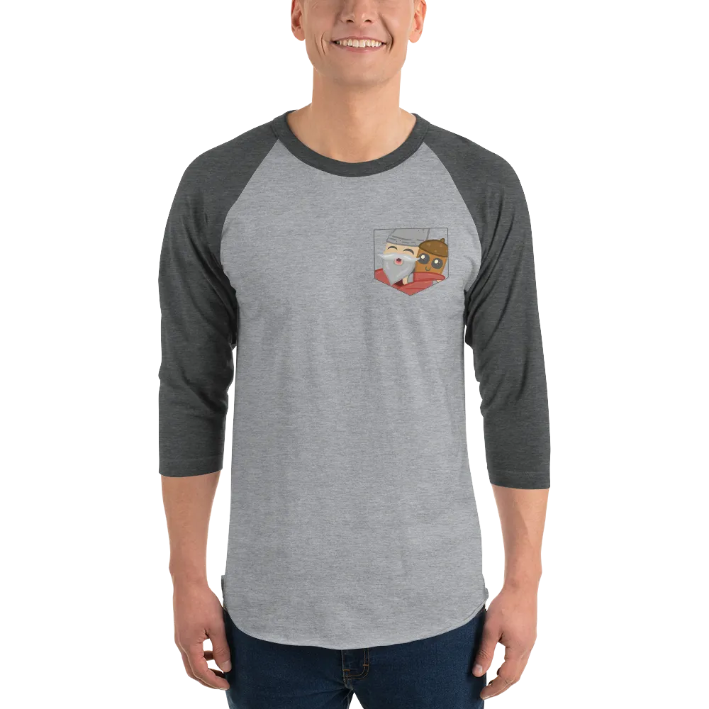 Pocket Gnome 3/4 Sleeve Baseball Tee - StandUpGuyLive