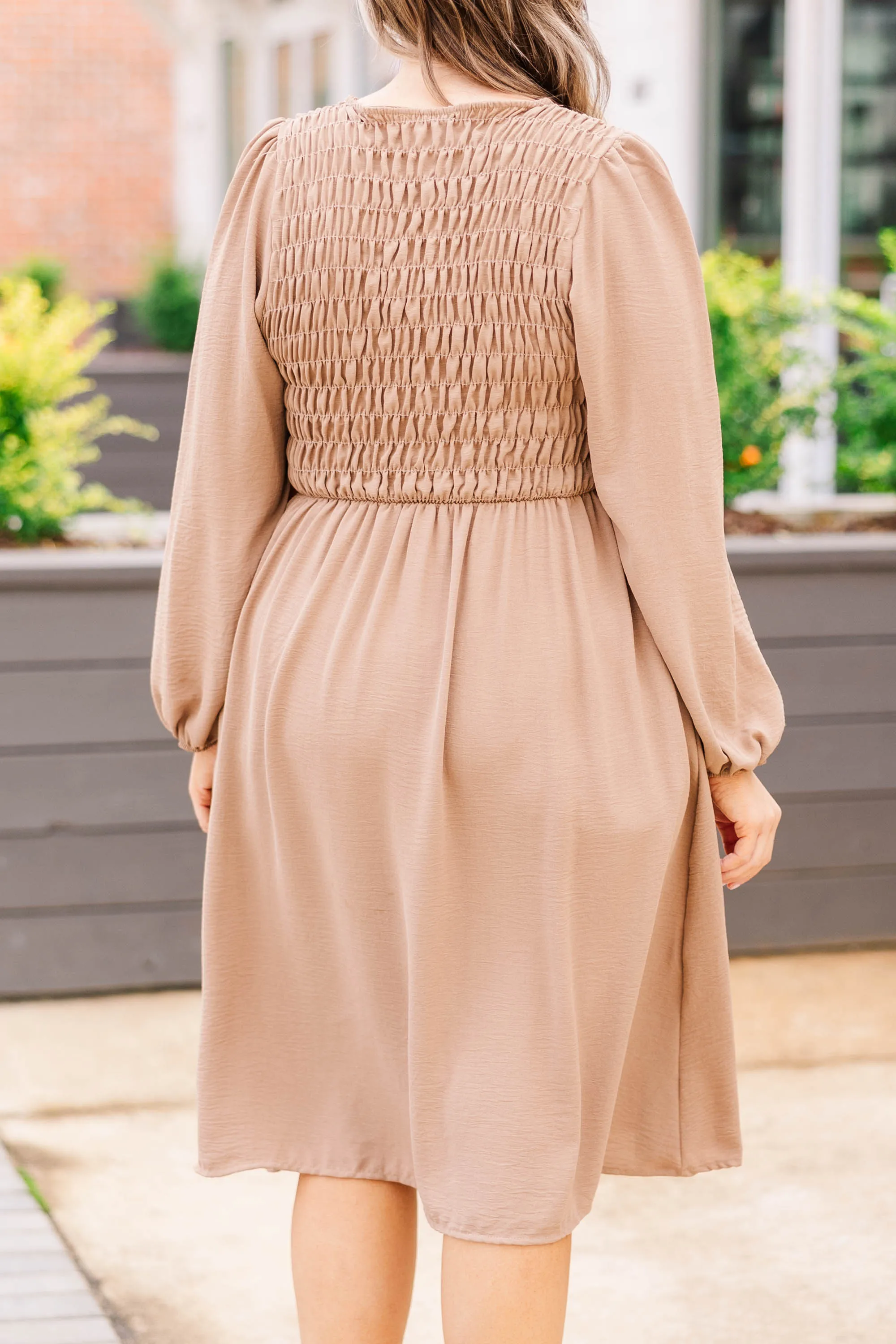 Polished Pearl Dress, Taupe