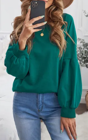 Raglan Patchwork Sleeve Pullover Sweatshirt