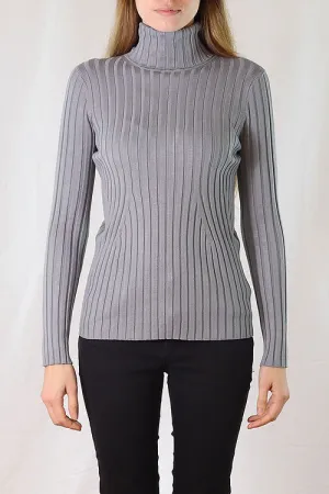 Ribbed Turtleneck Sweater - Azure