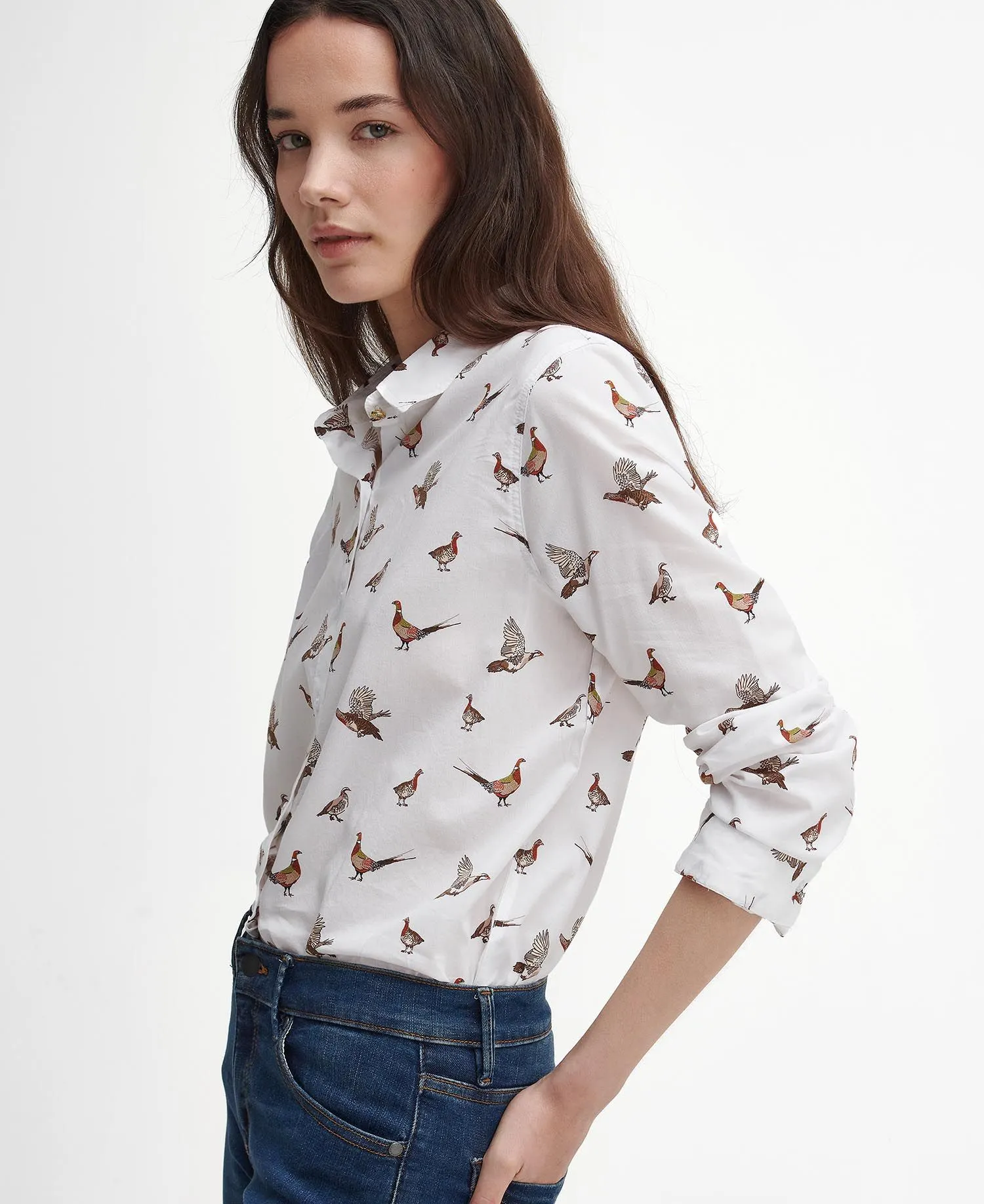 Safari Relaxed Long-Sleeved Shirt - Grouse Print