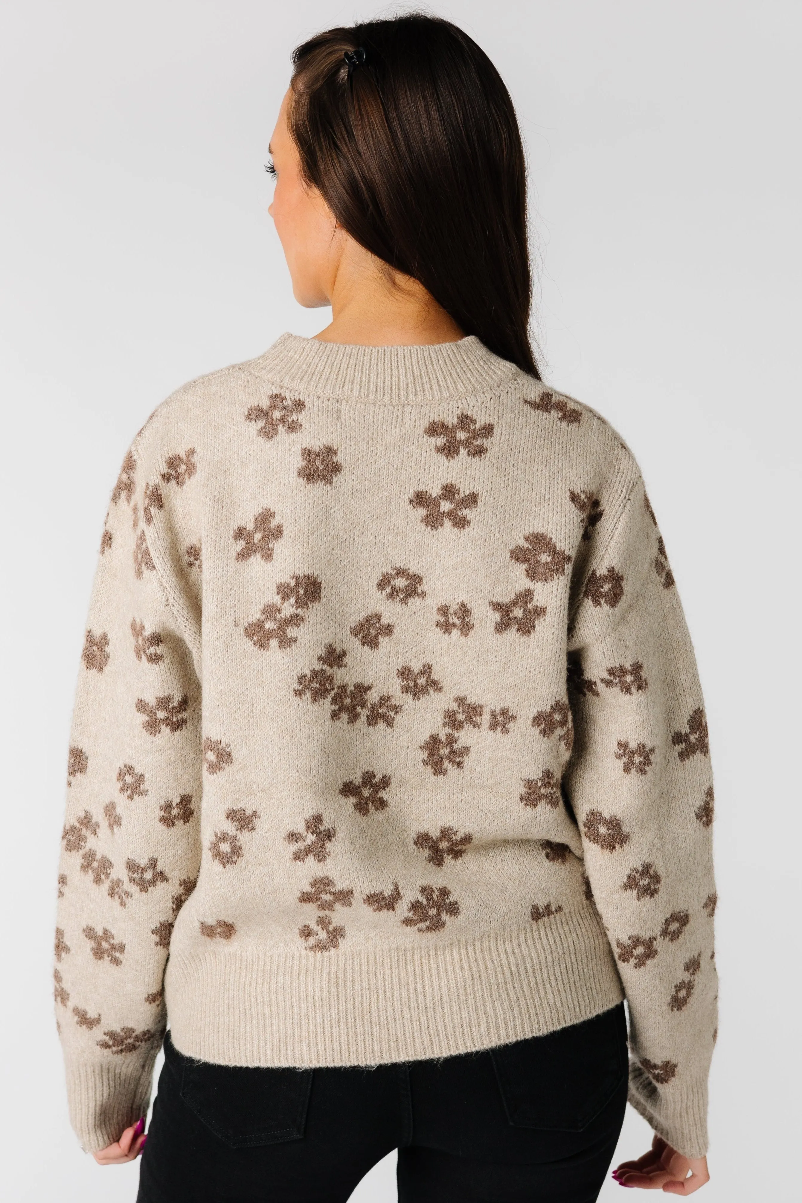 Sammy Cozy Floral Print Sweater