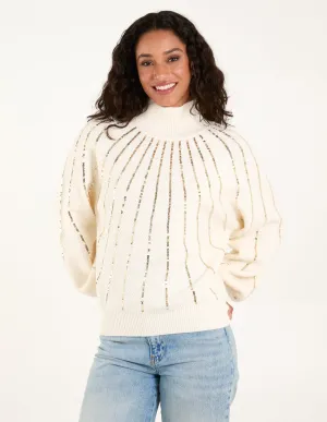 Sequin High Neck Jumper