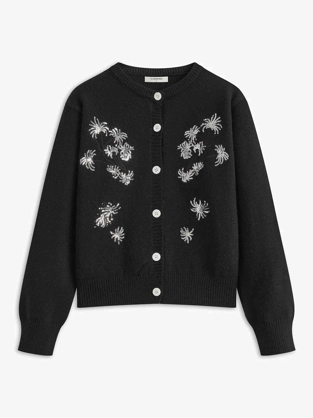 Sequins Breasted Knit Outerwear