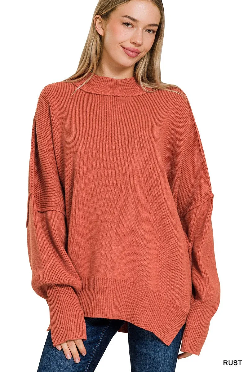 Side Slit Oversized Sweater - Final Sale