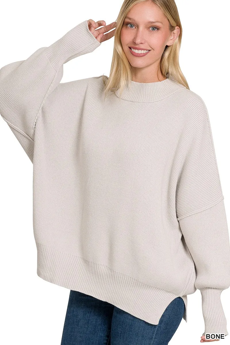 Side Slit Oversized Sweater - Final Sale