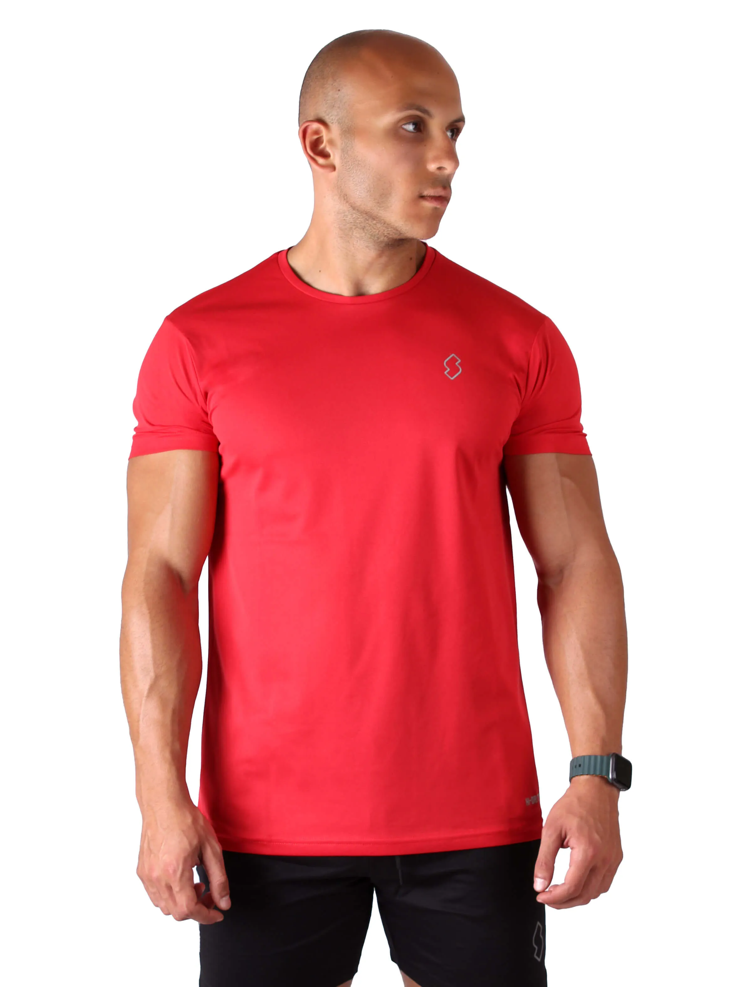 T11 Basic Hi-Dri Sports T-Shirts - Dynamic Red