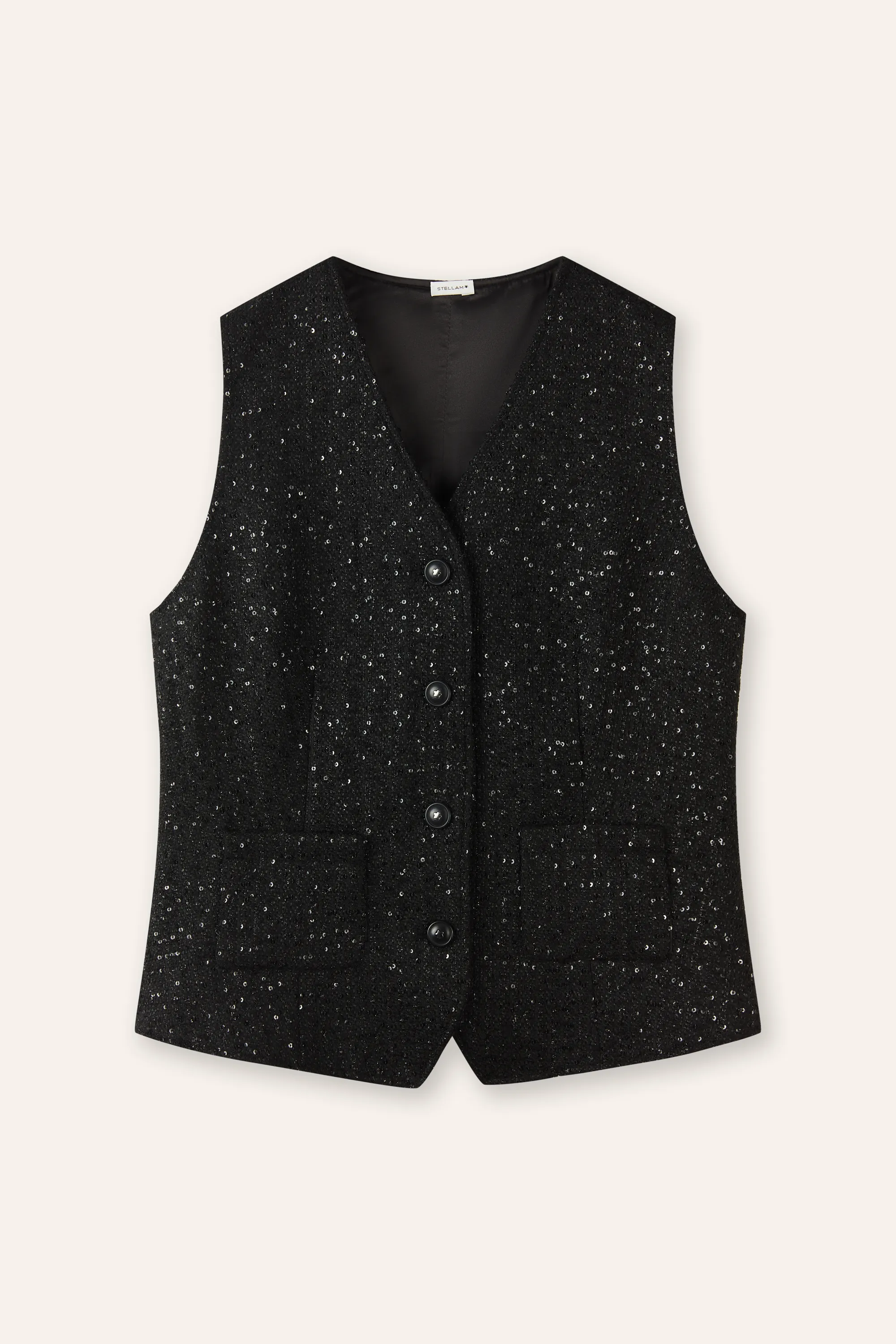 TIN tweed gilet (Black)