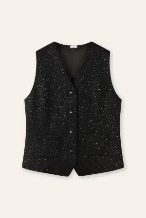 TIN tweed gilet (Black)