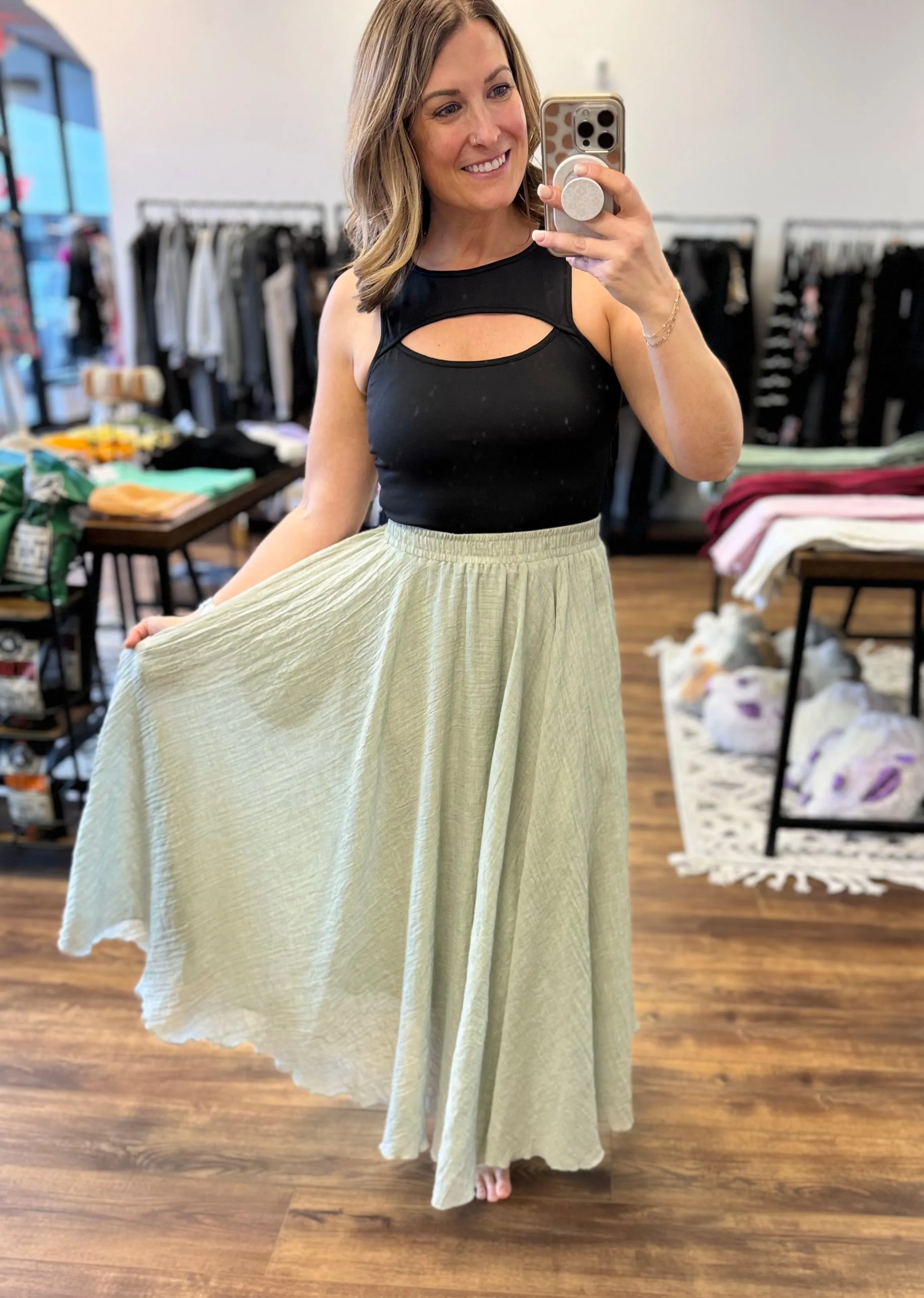 Tricia - Side Pocket Maxi Skirt