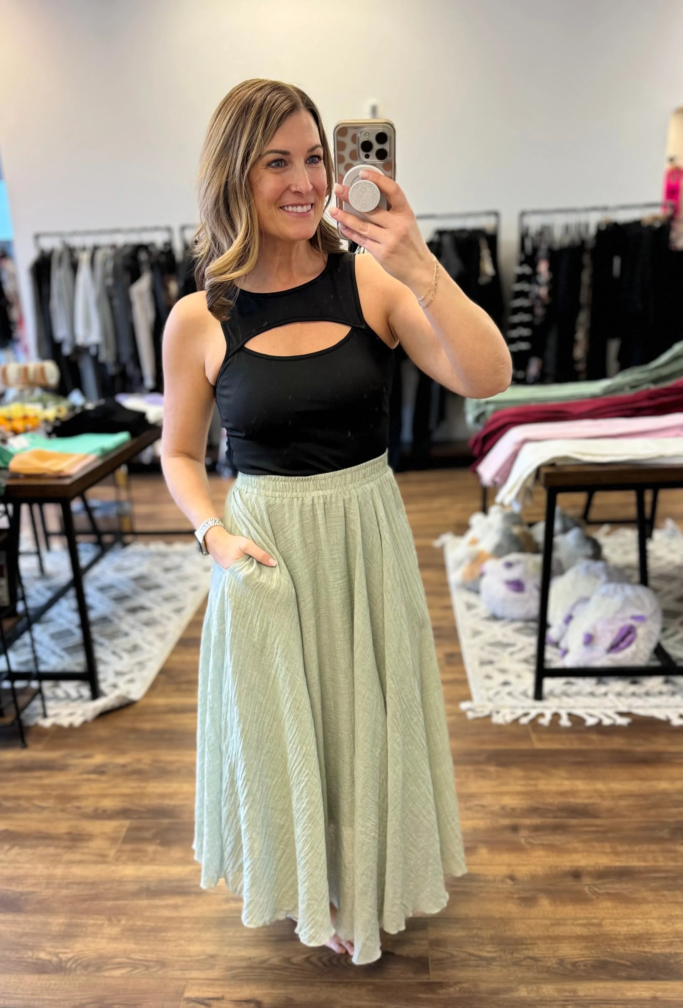 Tricia - Side Pocket Maxi Skirt