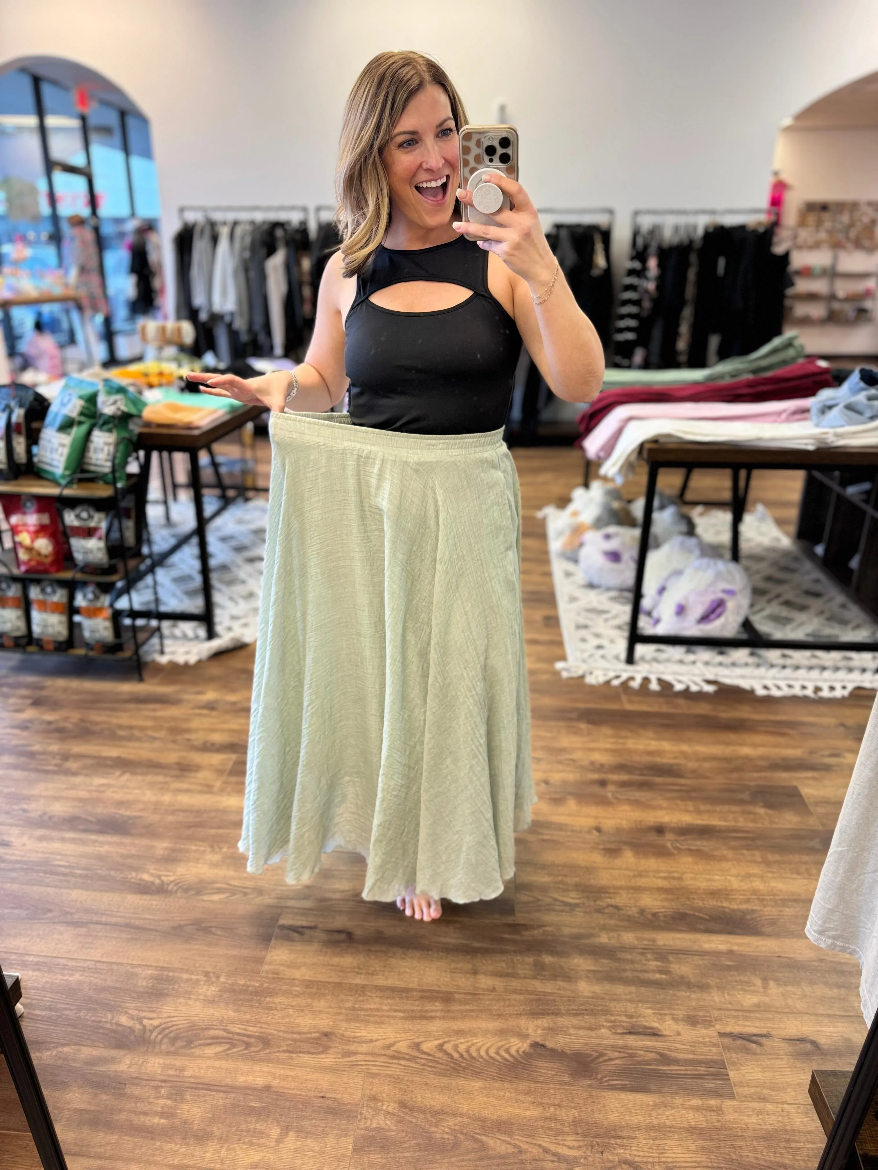 Tricia - Side Pocket Maxi Skirt