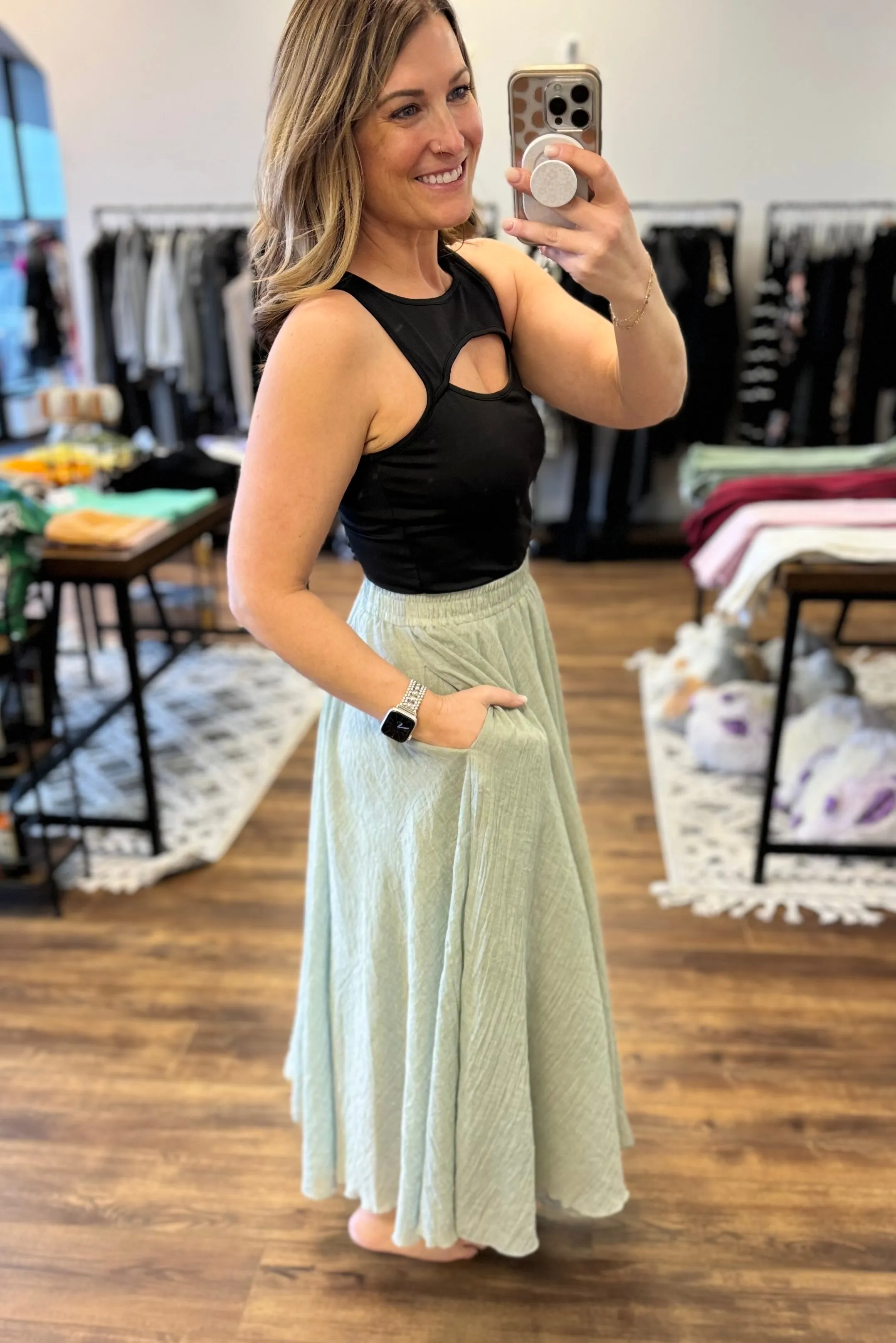 Tricia - Side Pocket Maxi Skirt