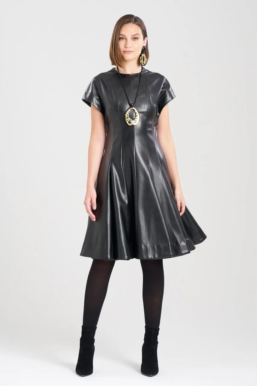 Vegan Luxe Lambskin Fit & Flare Dress