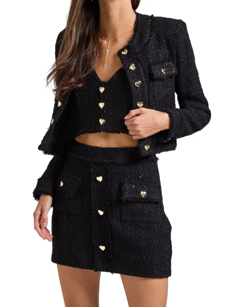 Vera Tweed Jacket - Black