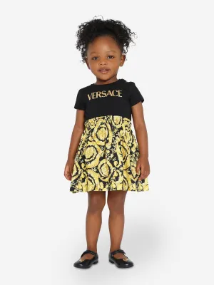 Versace Baby Girls Barocco Dress in Black