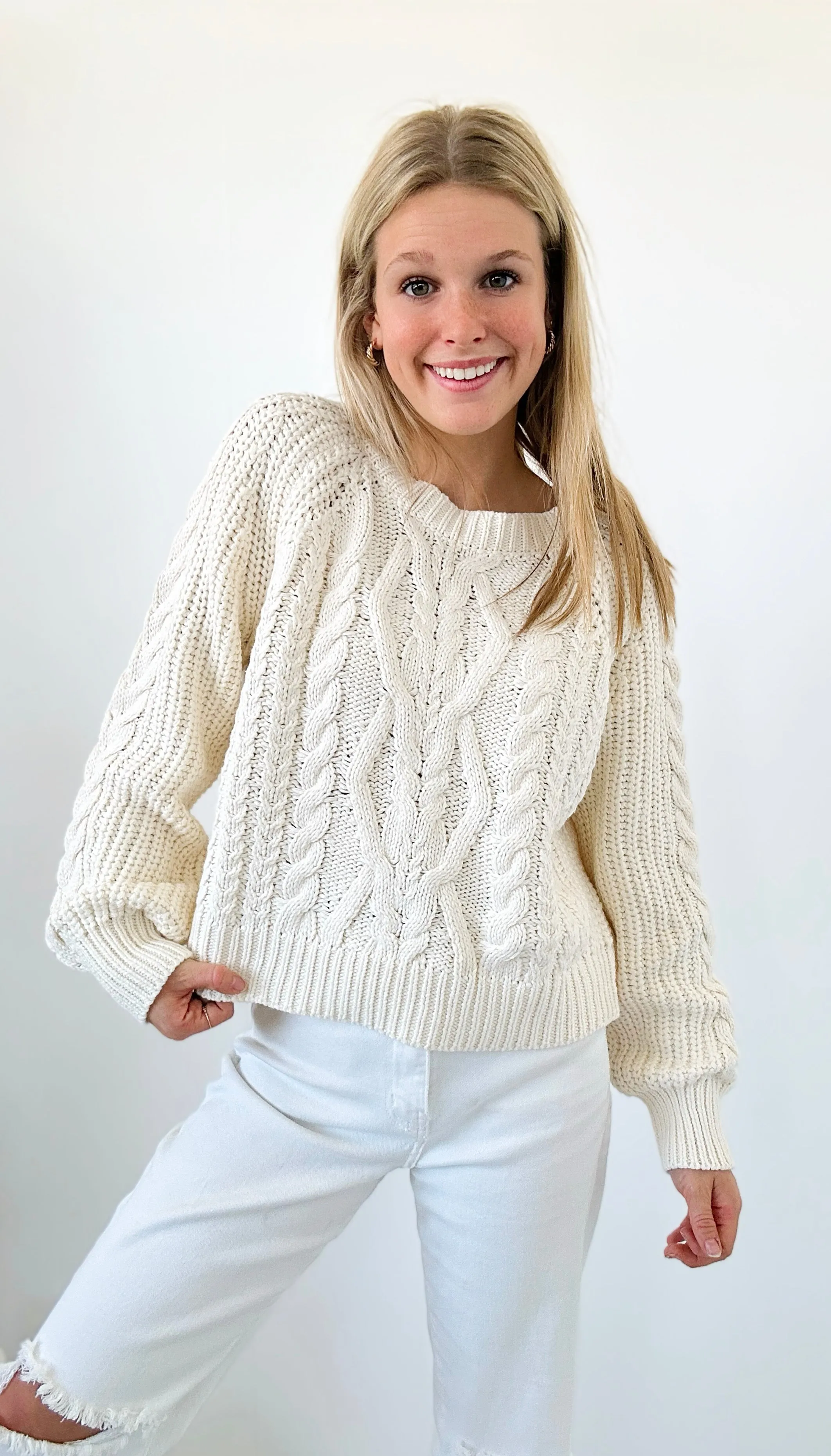 Winter Escape Knit Pullover - Ivory