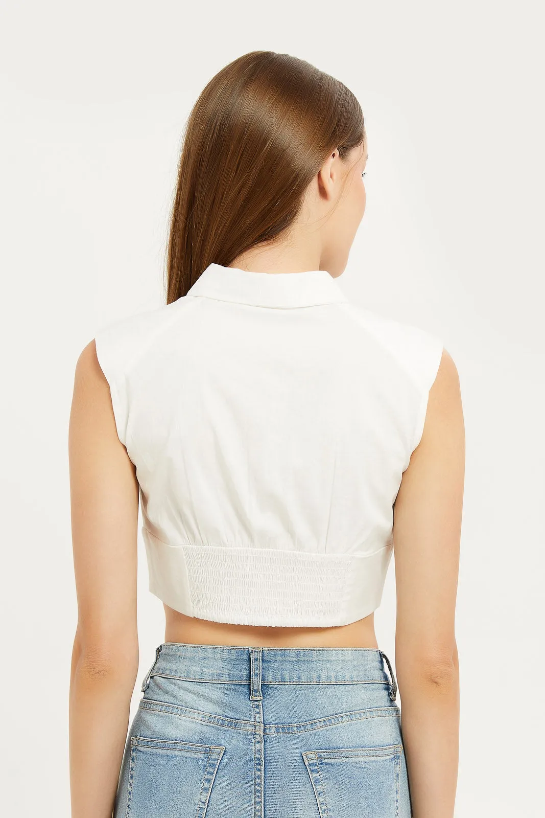 Women White Crop Top