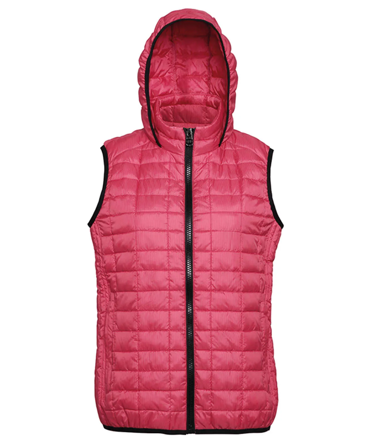 Womens honeycomb hooded gilet | Red