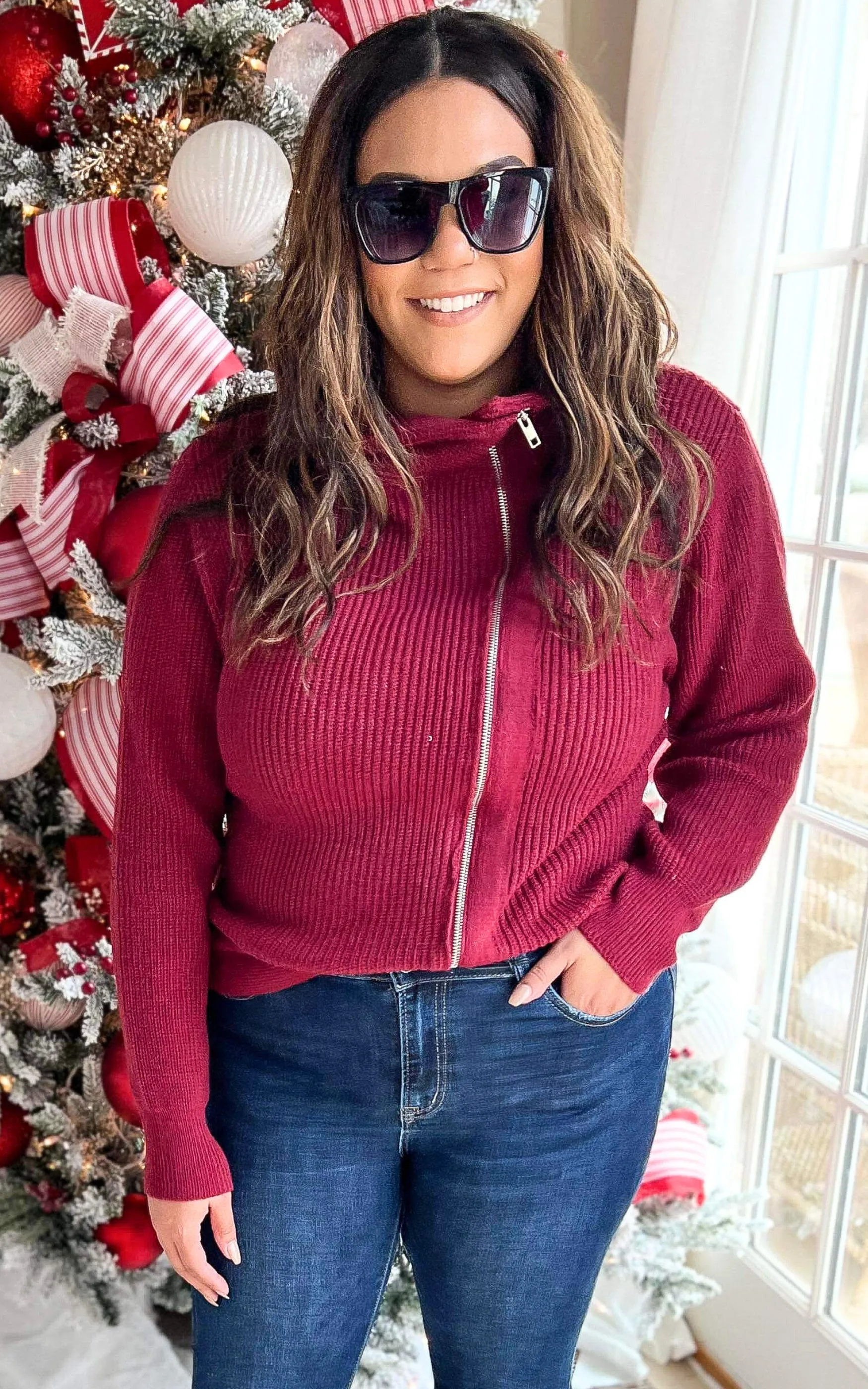 Wrap Up in Our Favorite Burgundy Sweater Jacket - Final Sale